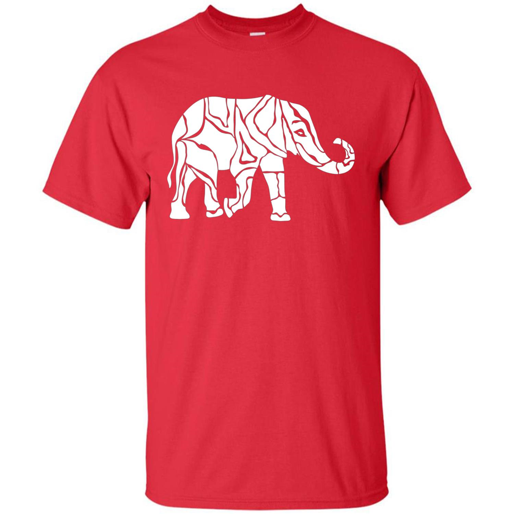 Elephant T-shirt Abstract Elephant Design T-Shirt Red