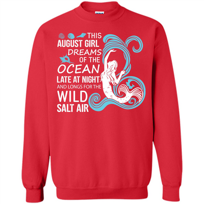 This August Girl Dreams Of The Ocean Late At Night T-shirt Red