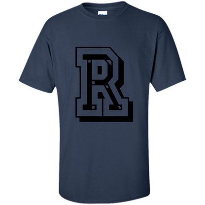 Letter R Initial T-Shirt for Names or Spelling Words Navy