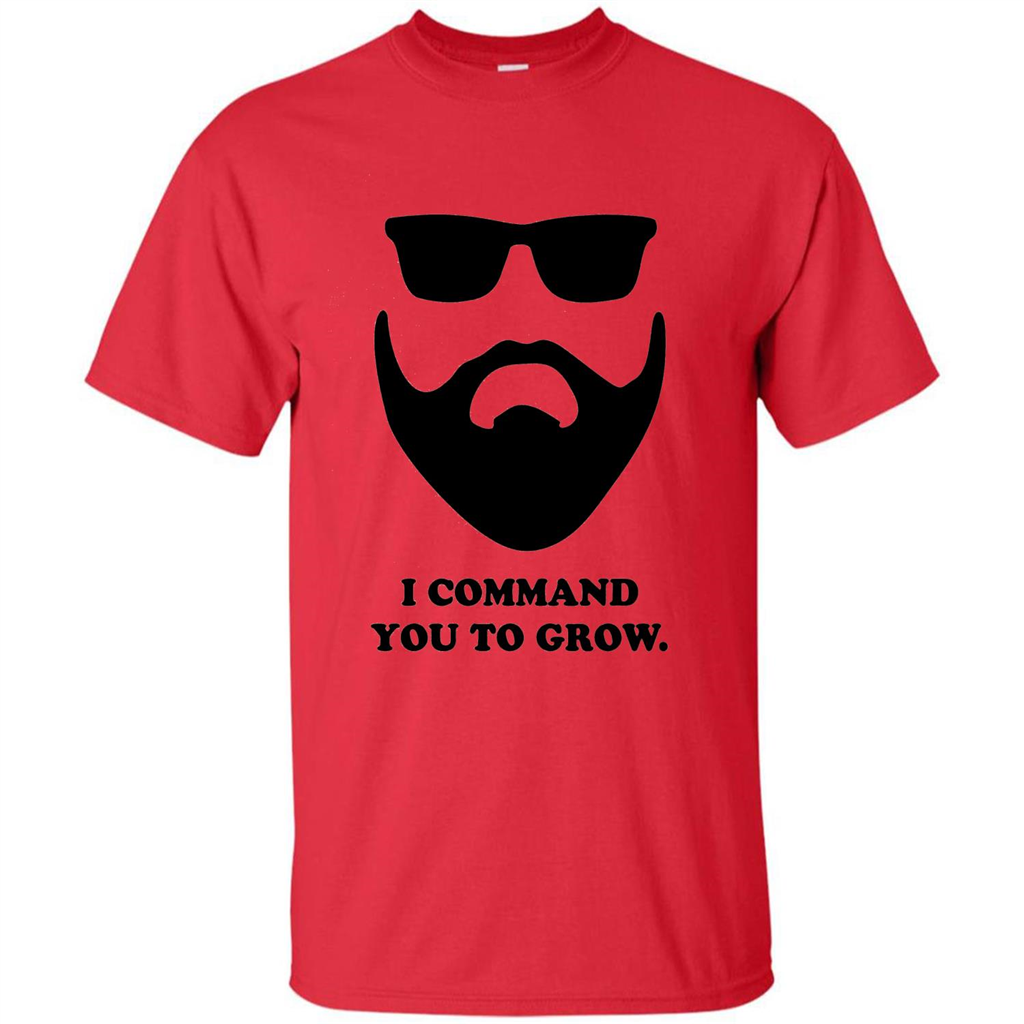 Beard T-Shirt I Command You To Grow T-shirt Red