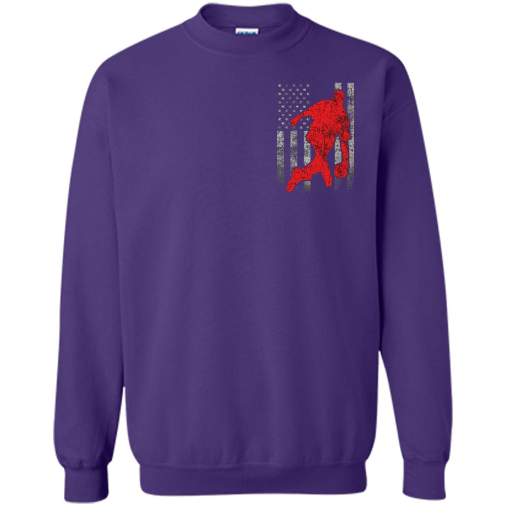 Bowling Man T-shirt - American Flag Bowling T-shirt Purple