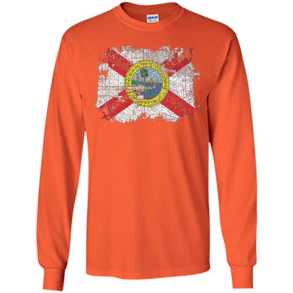 Florida Strong T-shirt Florida Distressed Flag T-Shirt Orange