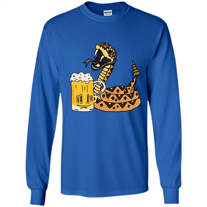 Smiletodaytees Funny Rattlesnake Drinking Beer T-shirt Royal