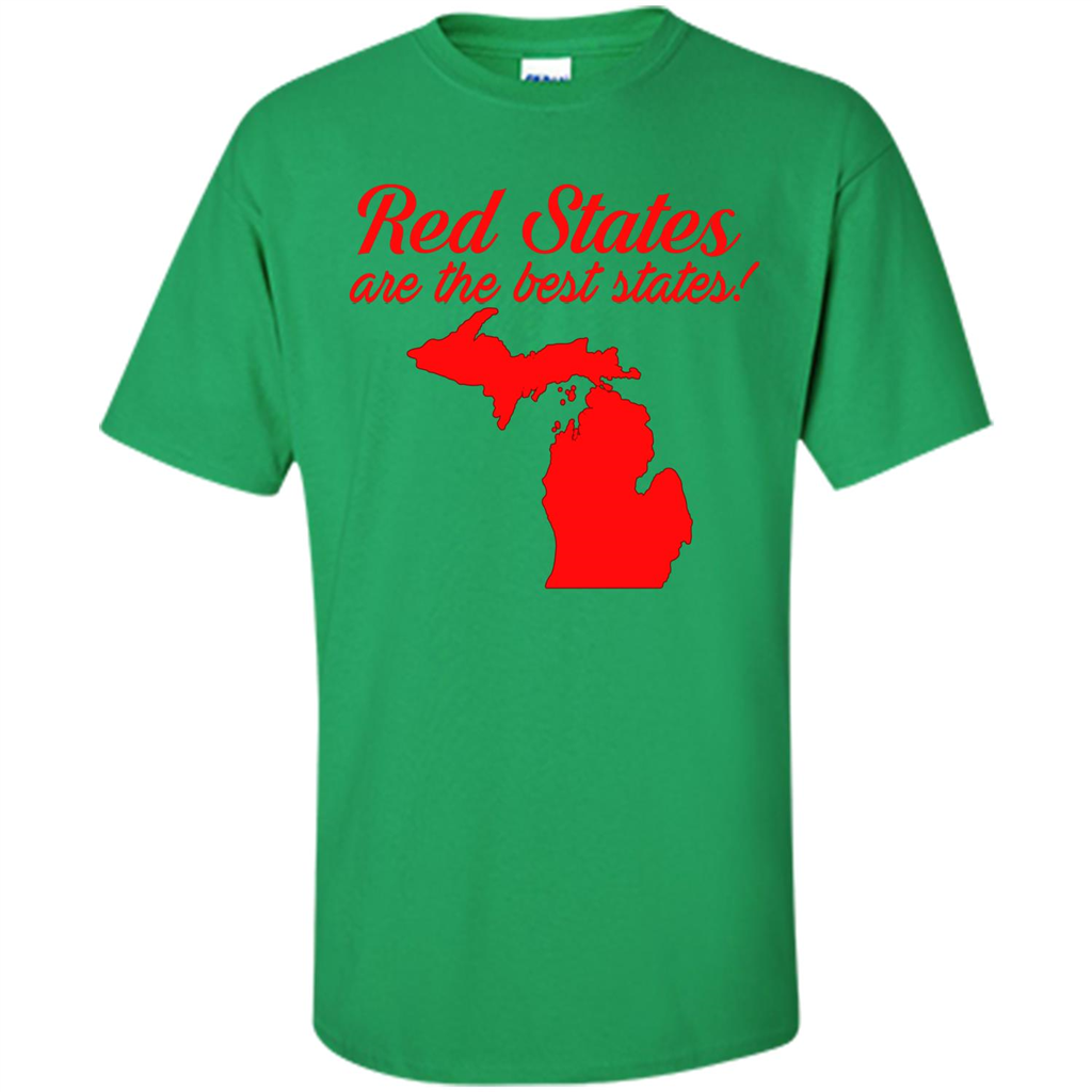Michigan T-Shirt Red States Are The Best States Irish Green