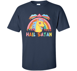 Unicorn Hail Satan Death Metal Rainbown T-shirt