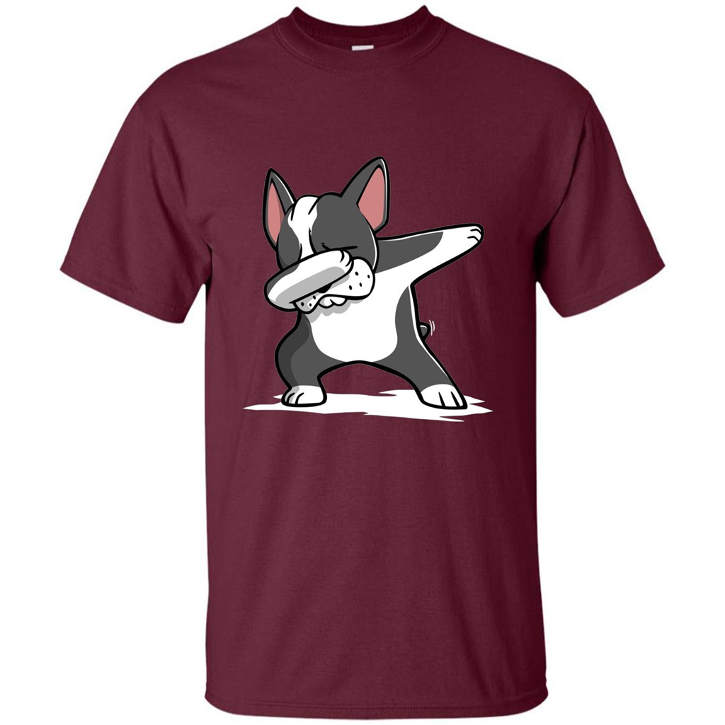 Dabbing Boston Terrier Dog T-Shirt Dab Dance T-shirt Maroon