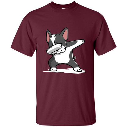 Dabbing Boston Terrier Dog T-Shirt Dab Dance T-shirt Maroon