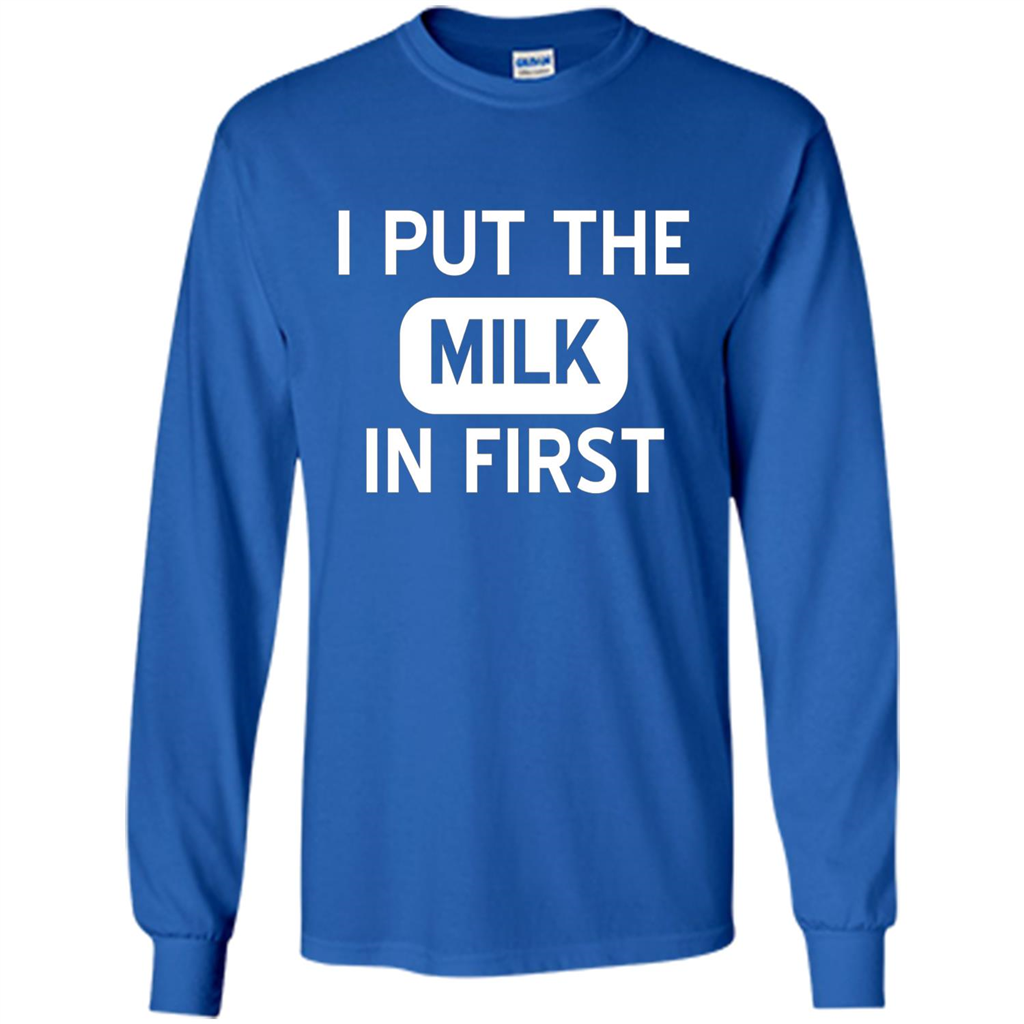 England British Biscuit Cereal T-shirt I Put The Milk In First Royal