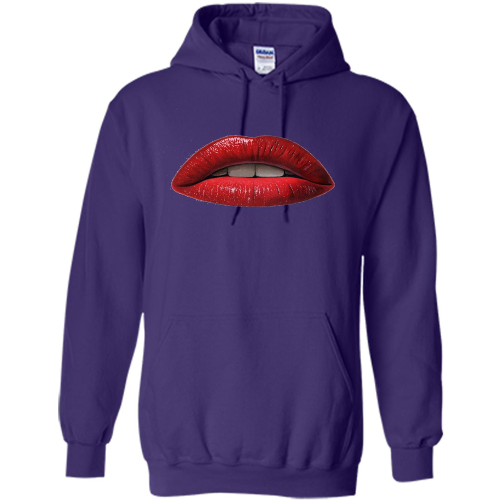 Red Lips T-shirt with Red Lips Art T-shirt Purple