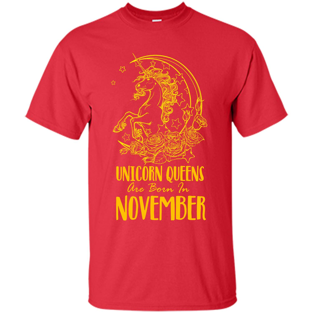 November Unicorn T-shirt Unicorn Queens Are Born In November Red