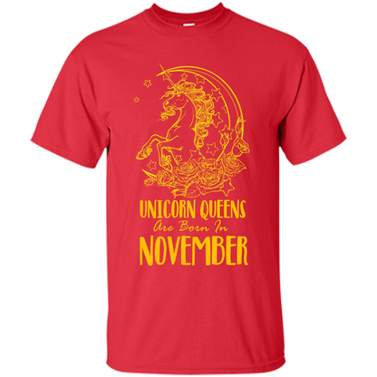 November Unicorn T-shirt Unicorn Queens Are Born In November Red