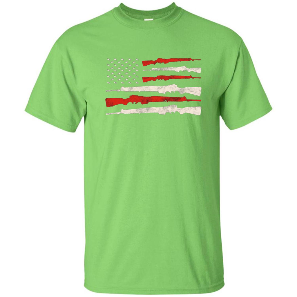 USA Flag Of Guns 2nd Amendment T-shirt Lime