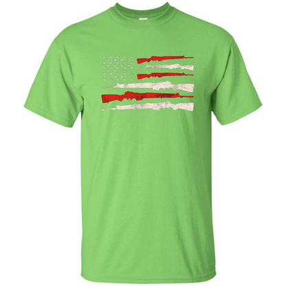 USA Flag Of Guns 2nd Amendment T-shirt Lime