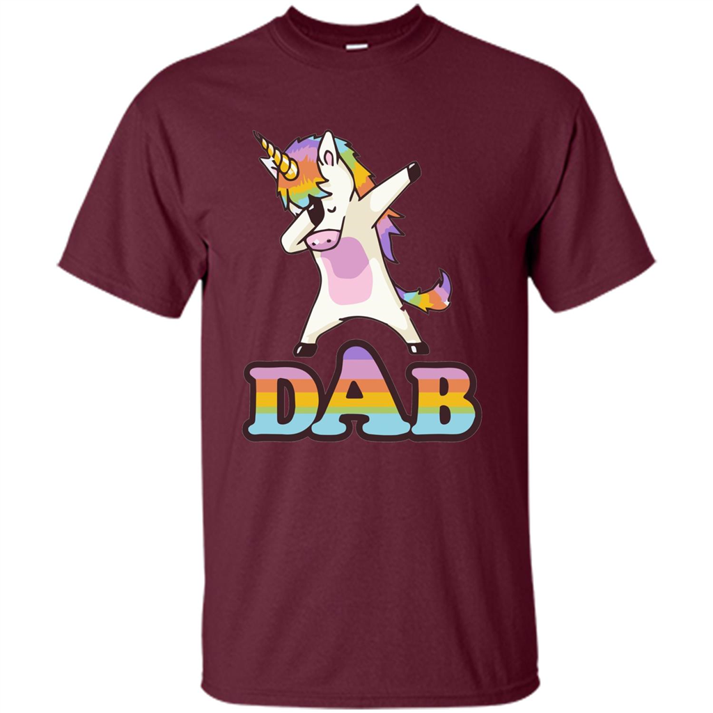 Cute Unicorn Dabbing T-shirt Maroon