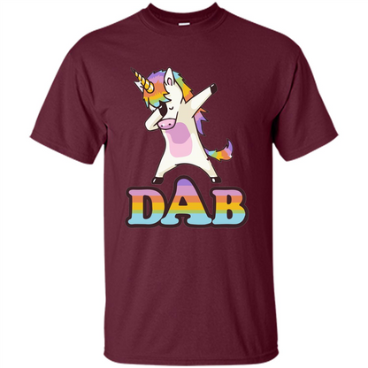 Cute Unicorn Dabbing T-shirt Maroon