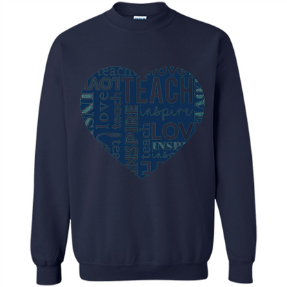 Teacher T-shirt Teach Love And Inspire T-shirt Navy