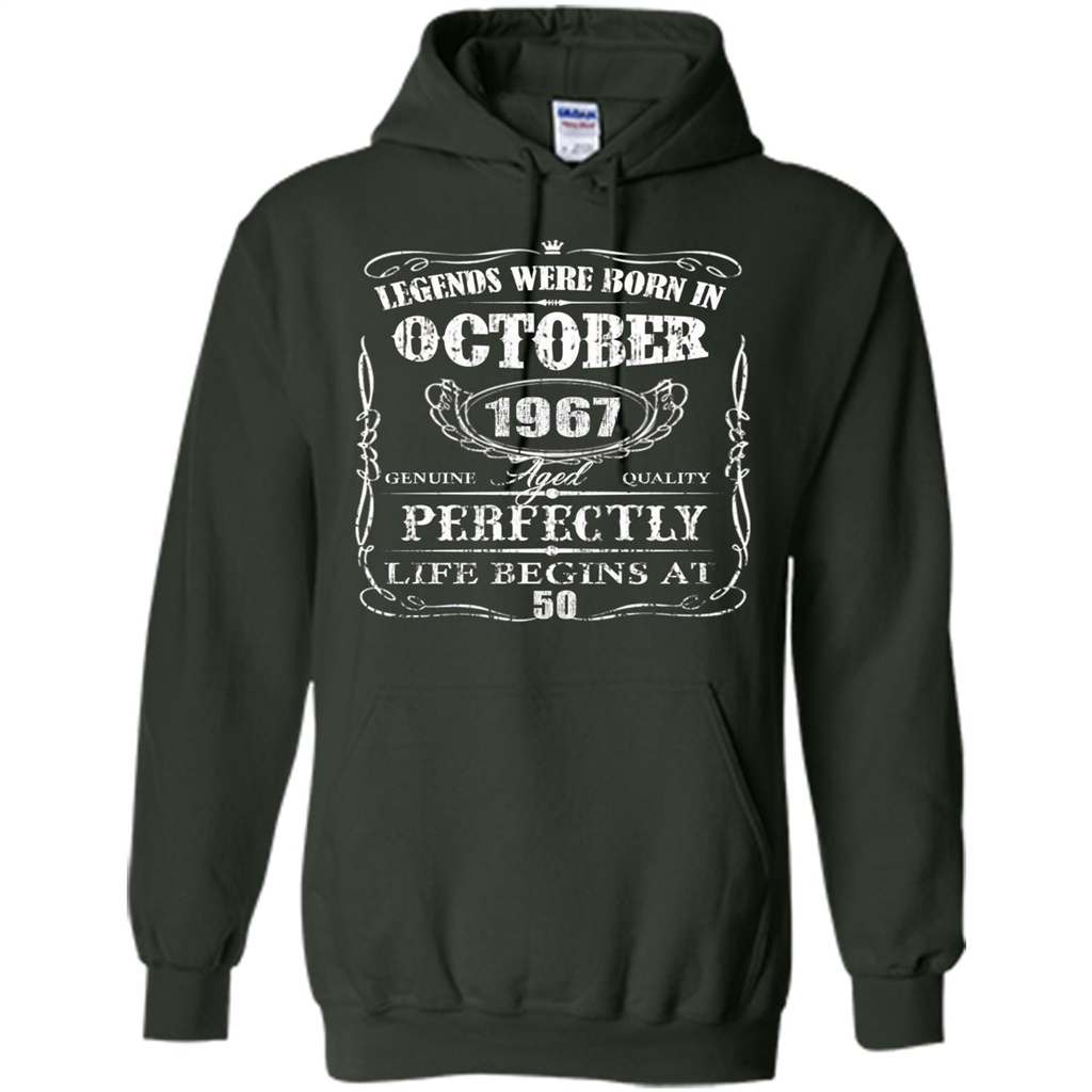 Legends Were Born In October 1967 T-shirt Forest Green