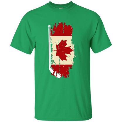 Canada Hockey Funny T-Shirt Canada Hockey Flag T-shirt Irish Green