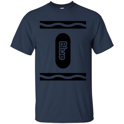 Blue Crayon Halloween Costume T-shirt Navy