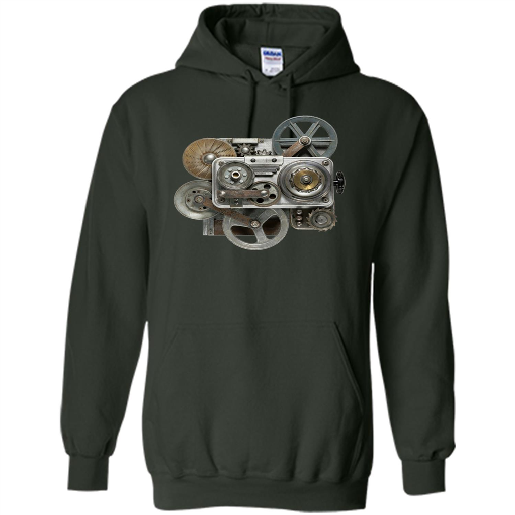 Steampunk Mechanical Gears T-Shirt Forest Green