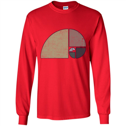 Distressed Geometric Fibonacci Spiral T-sihrt Red