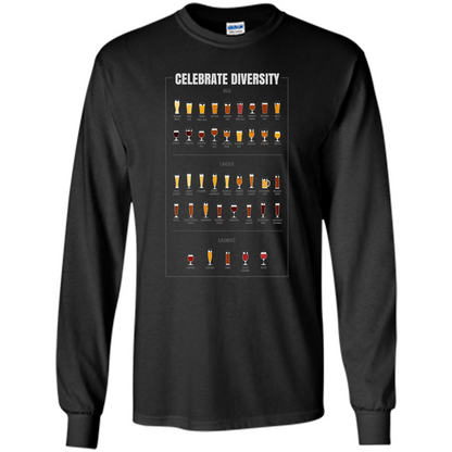 Celebrate Diversity Beer Glasses T-shirt Black