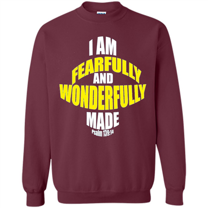 Fearfully And Wonderfully Made Christian T-Shirt Maroon