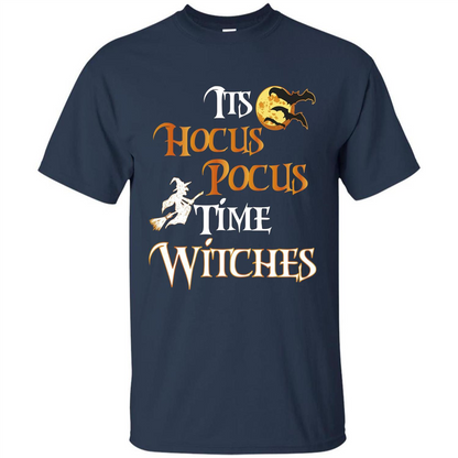 Halloween Witch T-shirt It's Hocus Pocus Time Witches Navy