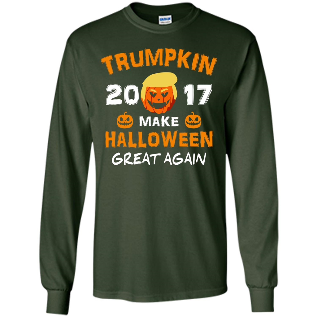 Halloween T-shirt Trumpkin 2017 Make Halloween Great Again T-shirt Forest Green