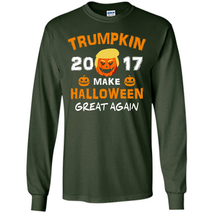 Halloween T-shirt Trumpkin 2017 Make Halloween Great Again T-shirt Forest Green