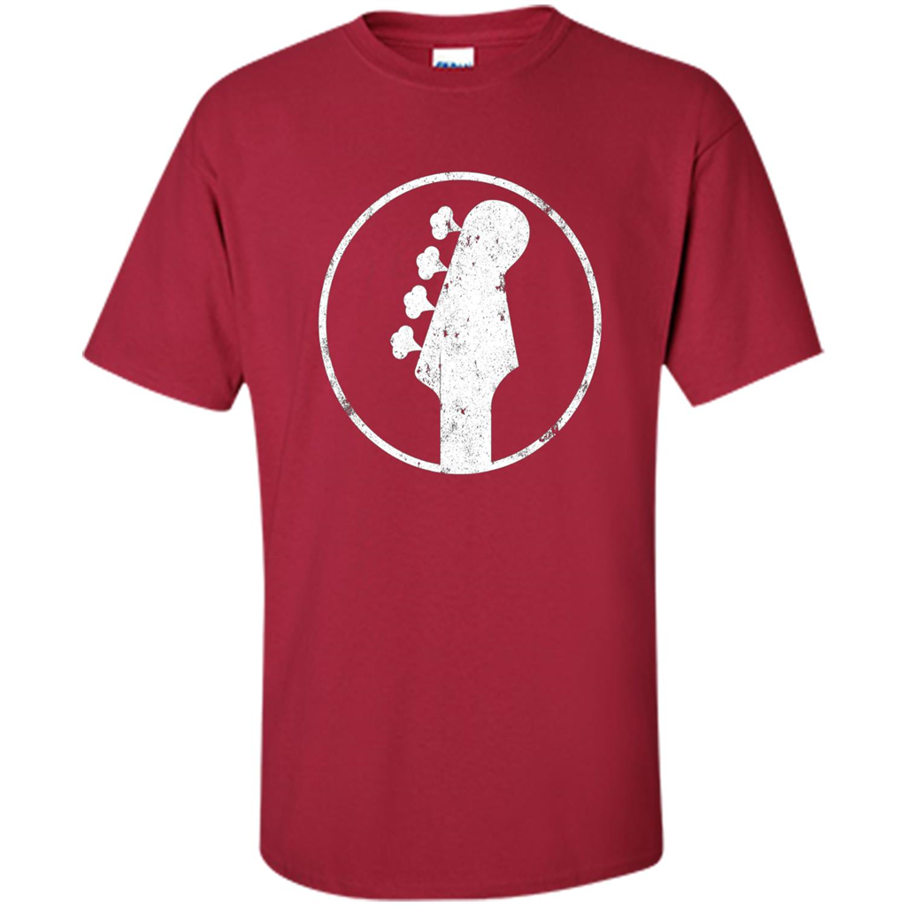 Bass Player - 4 String Headstock Distressed Bass T-shirt Cardinal