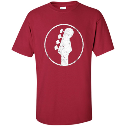 Bass Player - 4 String Headstock Distressed Bass T-shirt Cardinal