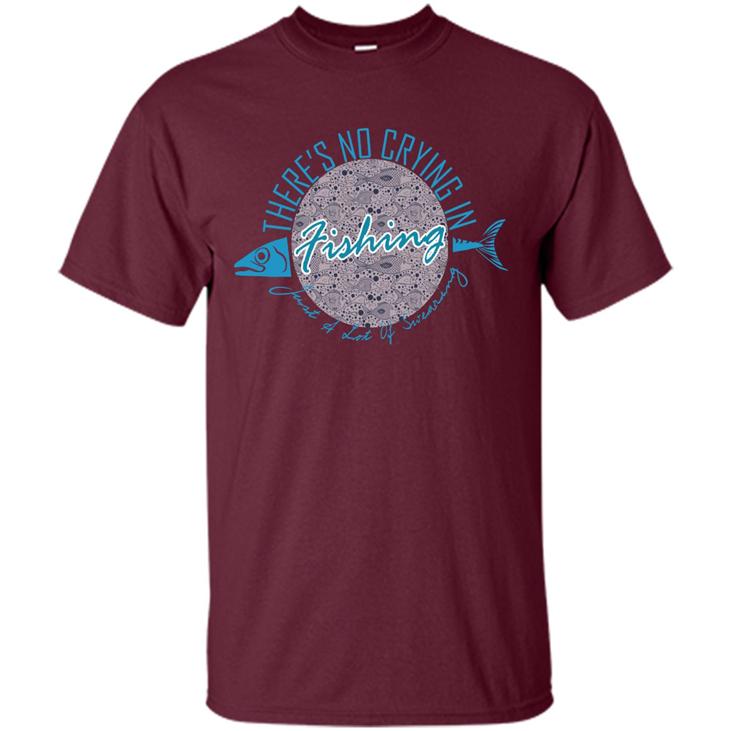 Fishing T-shirt No Crying Fishing Maroon