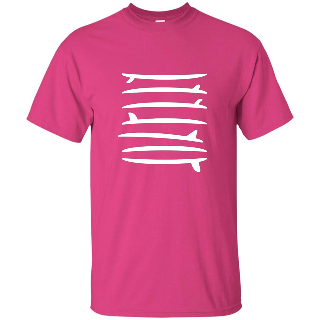 Surfing T-shirt The Longboard Single Fin Surfer T-shirt Heliconia