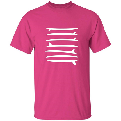 Surfing T-shirt The Longboard Single Fin Surfer T-shirt Heliconia