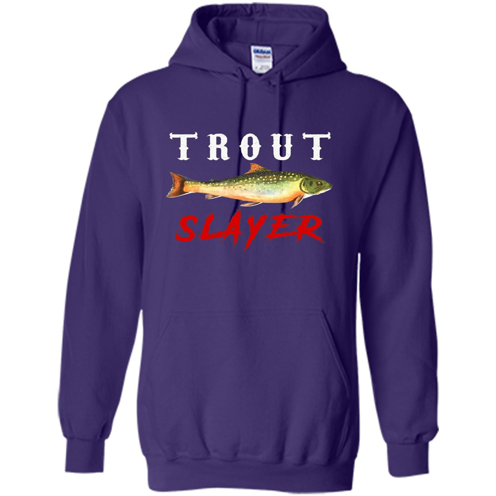 Fisherman T-shirt Trout Slayer T-Shirt Purple
