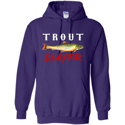 Fisherman T-shirt Trout Slayer T-Shirt Purple