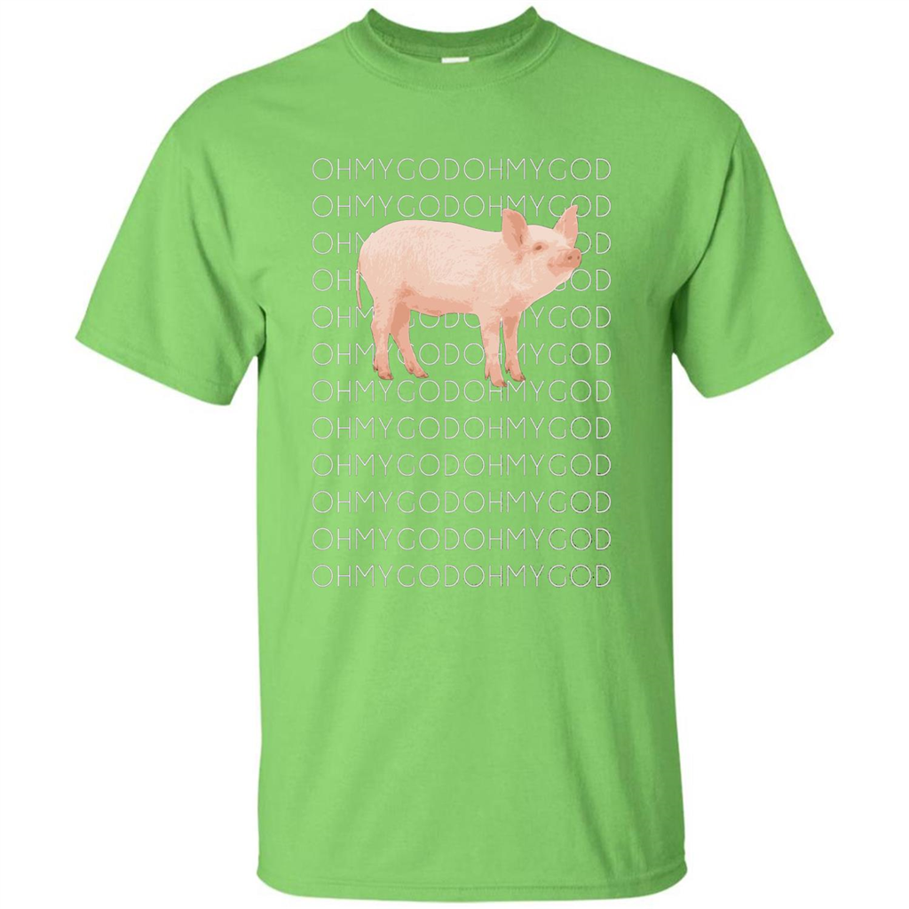 Oh My God Pig T-shirt Cute Pig T-shirt Lime