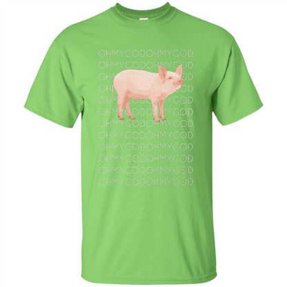 Oh My God Pig T-shirt Cute Pig T-shirt Lime