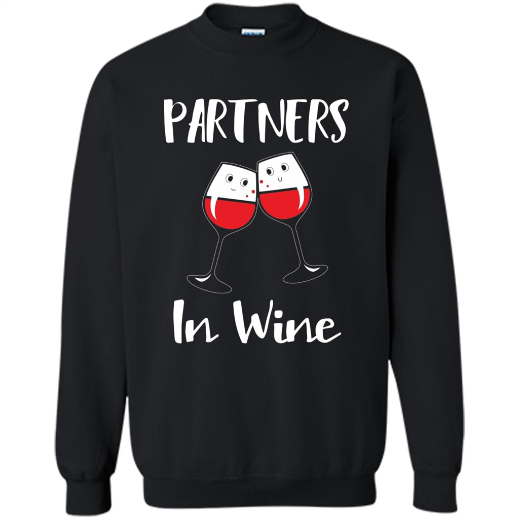 Wine Party T-shirt Partners In Wine T-shirt Black