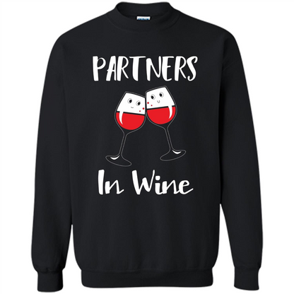 Wine Party T-shirt Partners In Wine T-shirt Black