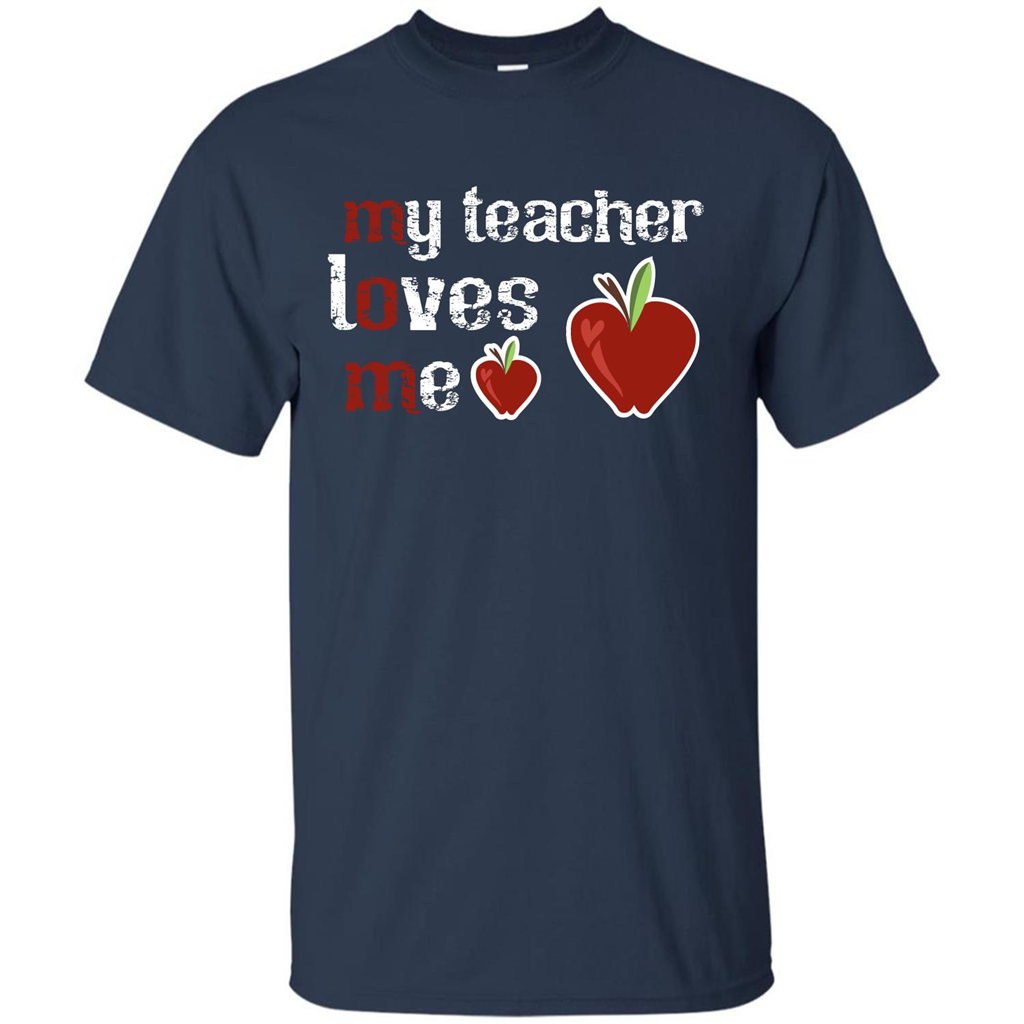 Student T-shirt My Teacher Loves Me T-shirt Navy