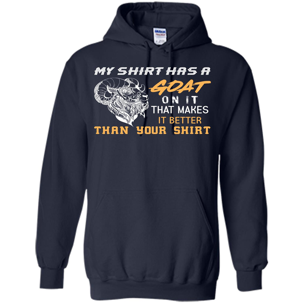 Funny Goat Lover T-shirt My Shirt Has A Goat On It T-shirt Navy
