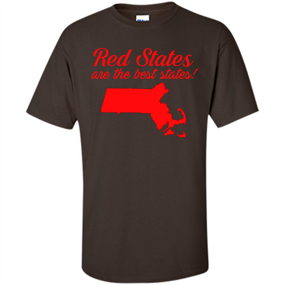 Red Best Massachusetts T-Shirt Dark Chocolate