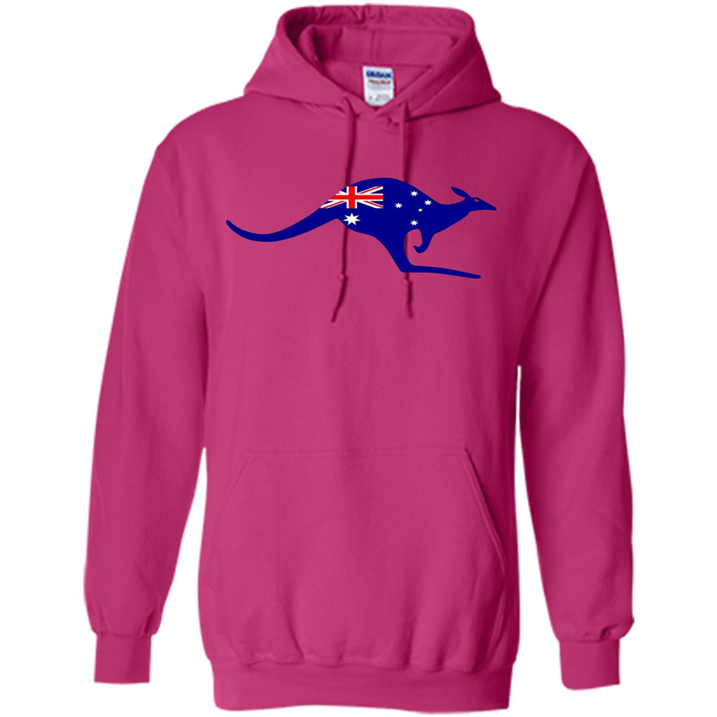 Australian Flag Kangaroo T-shirt Australia Vacation T-shirt Heliconia
