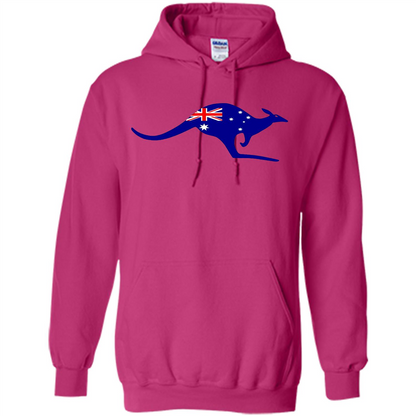 Australian Flag Kangaroo T-shirt Australia Vacation T-shirt Heliconia