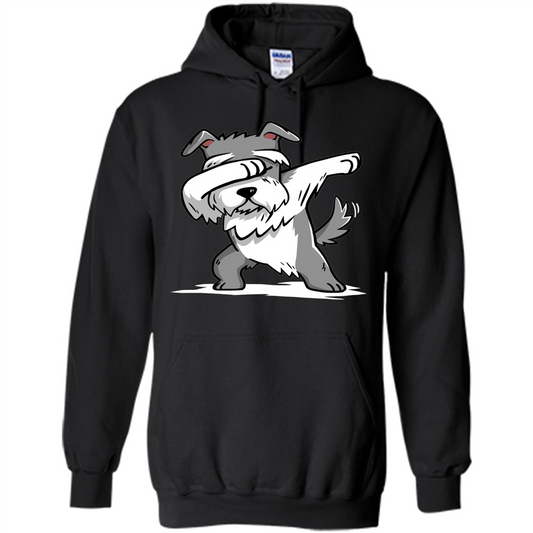 Schnauzer Cute Dabbing T-Shirt Funny Dab Dance Gift T-shirt Black