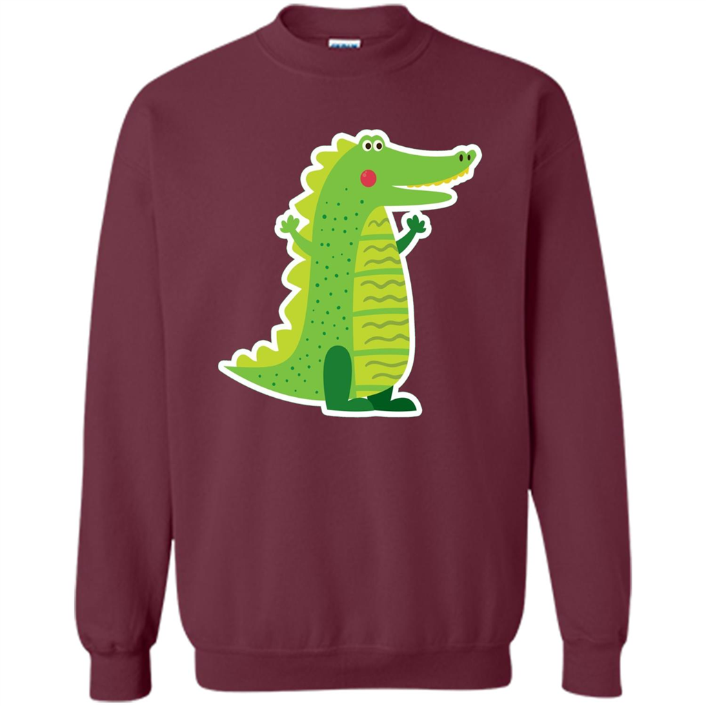Cute Smiling Crocodile Animal Lover T-shirt Maroon