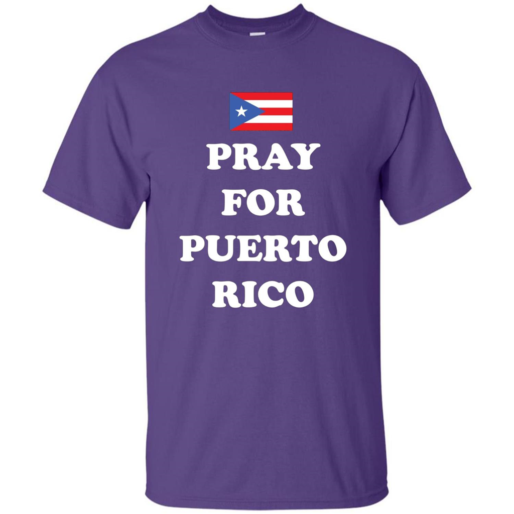 Pray For Puerto Rico Support T-Shirt Purple