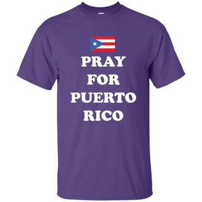 Pray For Puerto Rico Support T-Shirt Purple
